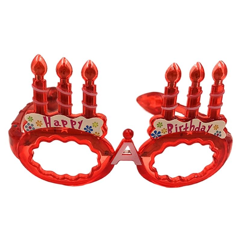 Очки со светодиодной подсветкой в виде торта на День Рождения для Детей и Взрослых, Хэллоуин, Рождество, Праздничное Собрание