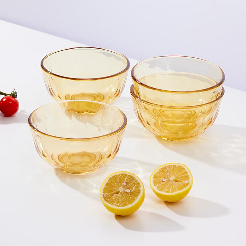 LOCK&LOCK Amber Glass Dinnerware Set - 4 Piece