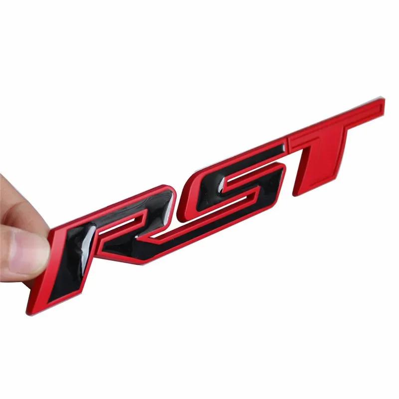 Metal RST Logo Car Front Grille Emblem Auto Trunk Sticker for Chevrolet Camaro Cavalier Onix Cruze Aveo Silverado la2