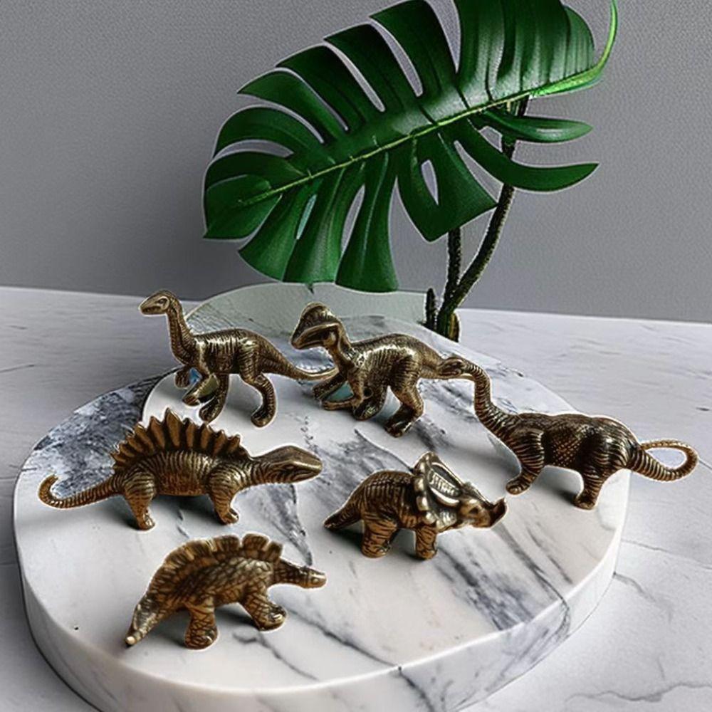 Vintage Dinosaur Statue Zinc Zinc Alloy Children Dinosaur Toy Lucky Dinosaur Miniatures Decoration Crafts
