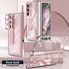 Прозрачный чехол для Samsung Galaxy Z Fold 3 4 5, магнитный с S-ручкой, закаленная пленка, защитный чехол-подставка
