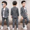 Boys' Spring and Autumn Thin Collar Jacket+casual Pants Suit Two Piece Set