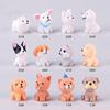 Home Decor Cute Mini Resin Puppy Statue Figurines Cake Decoration Animal Miniature Dog Ornament