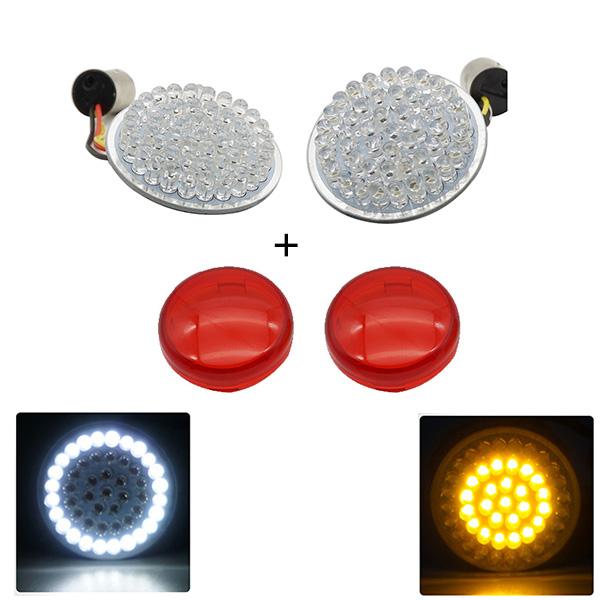 Bullet Turn Signal Indicator Light Lamp 1156 1157 LED Inserts Light for Motorcycle Harley Touring Sportster Glide Dyna FLSTF CVO
