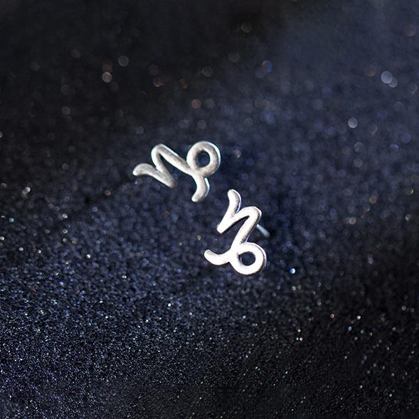 Серьги-гвоздики «Двенадцать созвездий» для женщин и девочек, симпатичные, из стерлингового серебра 925 пробы, Овен, Водолей, Лев, Дева, модные украшения