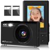 4K Digital Camera with Wi-Fi Transfer, 44MP, 16x Digital Zoom, Autofocus, Webcam, 19 Filters, Compact and Convenient for Selfies, Perfect for Kids