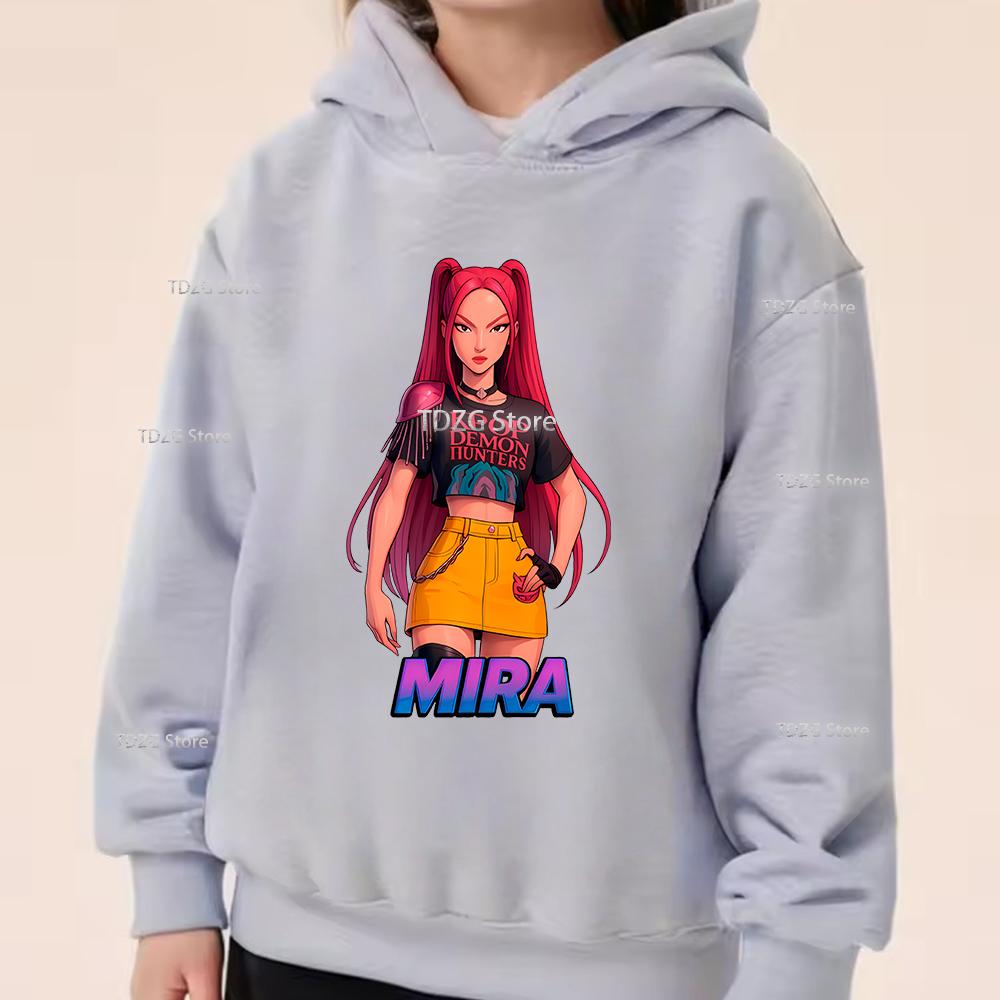 Осень Одинокая Девушка KPop Принт Охотника на Демонов Модный и Простой Спортивный Пуловер Худи для Мальчиков и Девочек Детская Одежда