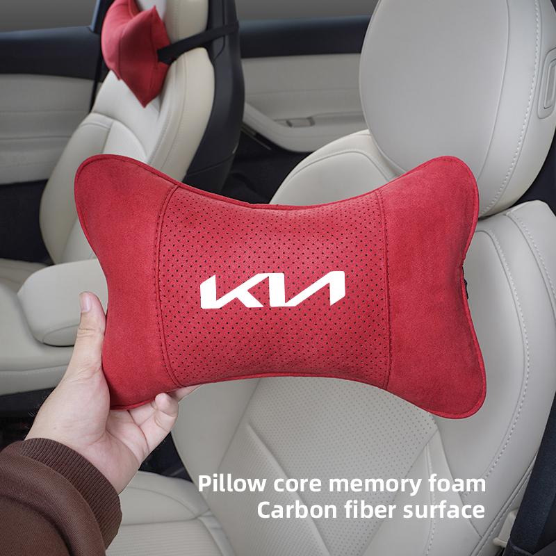 Kia Подушка-подголовник для автомобильного сиденья с логотипом автомобиля для защиты шеи и позвоночника для KIA EV6 Stinger RIO Sorento Picanto Ceed Borrego Syros K4 K5 K8 vkcy70