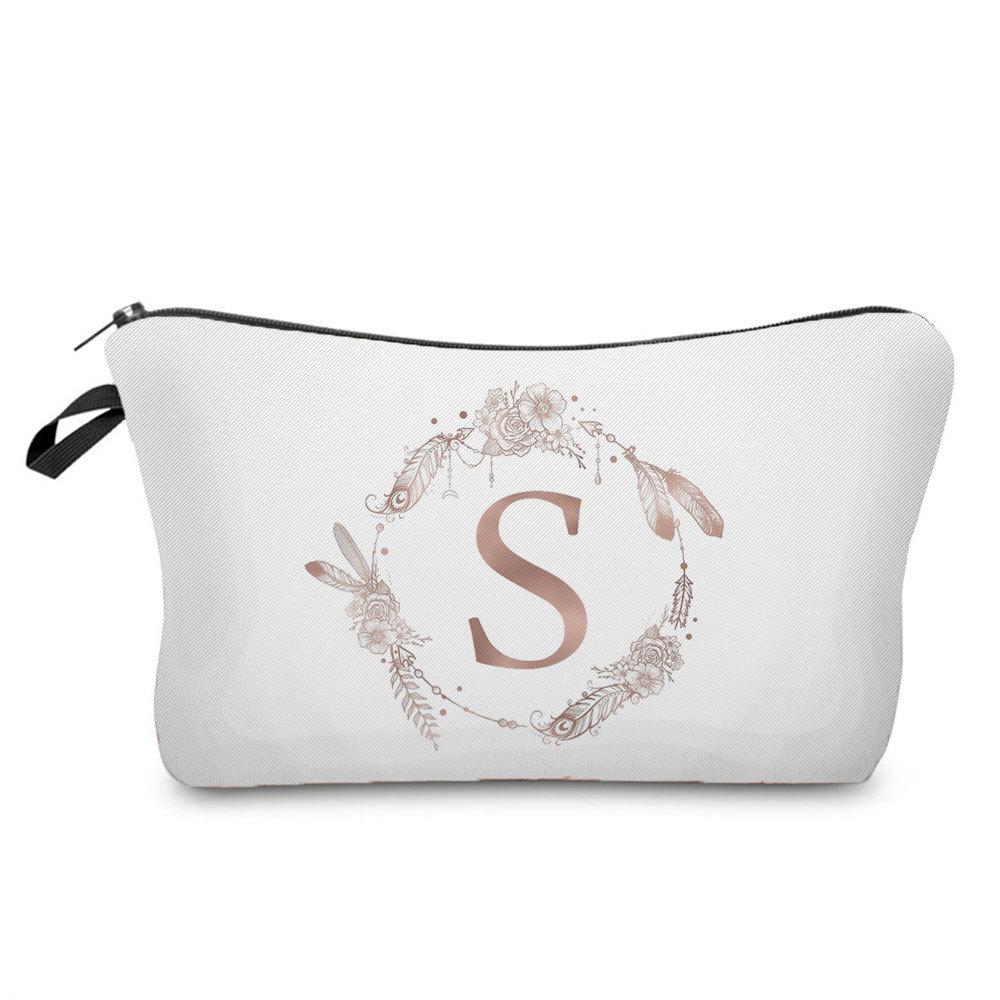 Женская косметичка с принтом букв Органайзер для туалетных принадлежностей Дорожный чехол для хранения