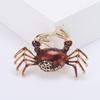 Брошь в форме краба с эмалью в стиле ретро — изысканная булавка из сплава, значок на лацкане костюма, ювелирный подарок, аксессуары для женского пальто