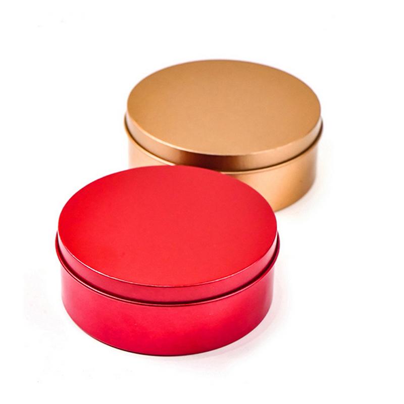 Круглые жестяные коробки Металлические контейнеры для хранения Гладкая поверхность Тонкая работа Декоративные Практичные Подарочные коробки для вечеринок
