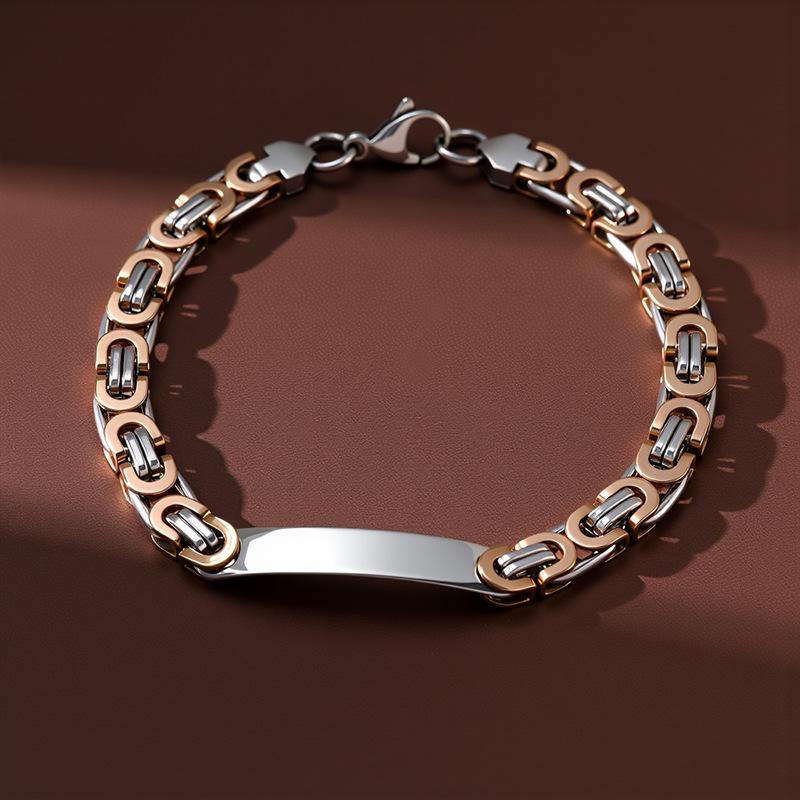 Мужской браслет из нержавеющей стали с изогнутой пластиной, модное ювелирное изделие из титановой стали, подарок для него, трендовые аксессуары