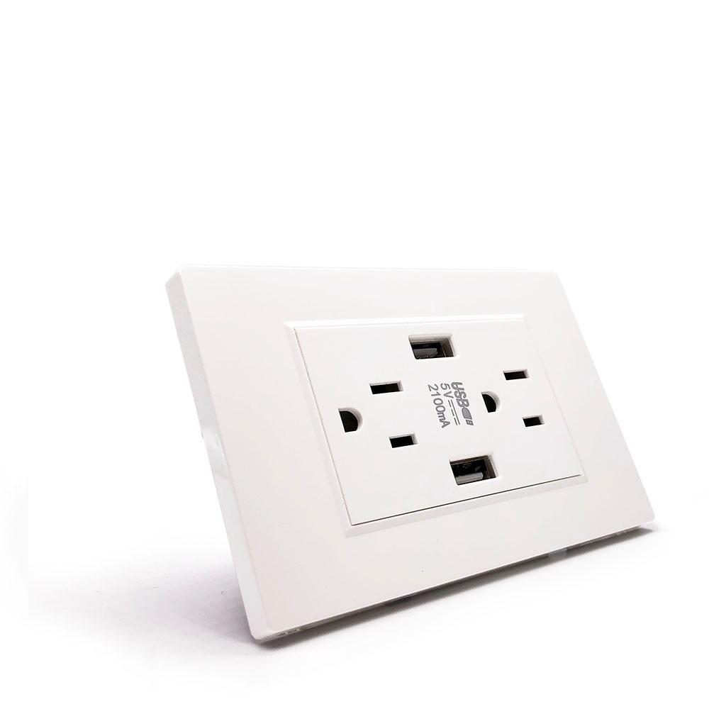 USB Настенный Порт 15А Силовая Розетка Зарядное Устройство AC Розетка Панель Пластина Стандарт США