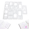9PCS Hand Made Record Templates Flexible Reusable Planner Stencil Set for 5mm Dot Grid Journals Scrapbooking Crafting
