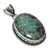 Ruby Fuchsite Lab-Created Handmade 925 Sterling Silver Pendant 2.21" h7M56