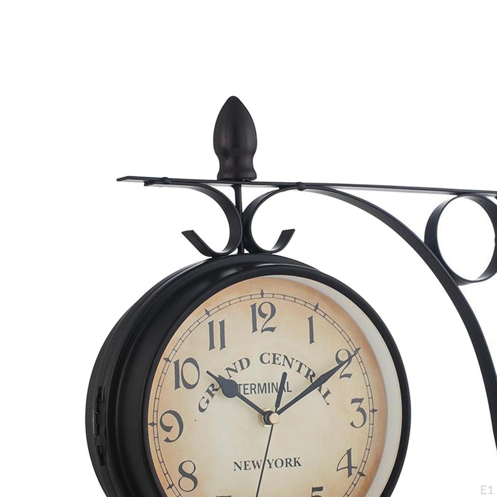Outdoors Vintage Double Sided Wall Clock Retro Industrial for Garden Outdoor Decorative