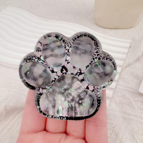 Clear Cat Paw Squeeze Toy Anxiety Stress Relief Glitter Kitten Paw Pinch Sensory Toy Kids Teens Adults Soft Stress Ball Animal Paw Fidget Toy