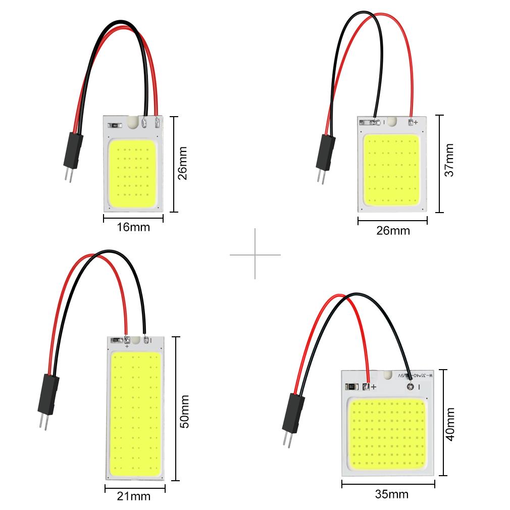 1 шт. панель светодиодная купольная лампа для чтения карта лампа COB 18 24 36 48SMD освещение салона автомобиля авто лампа C5W Festoon BA9S T4W T10 светодиодный адаптер