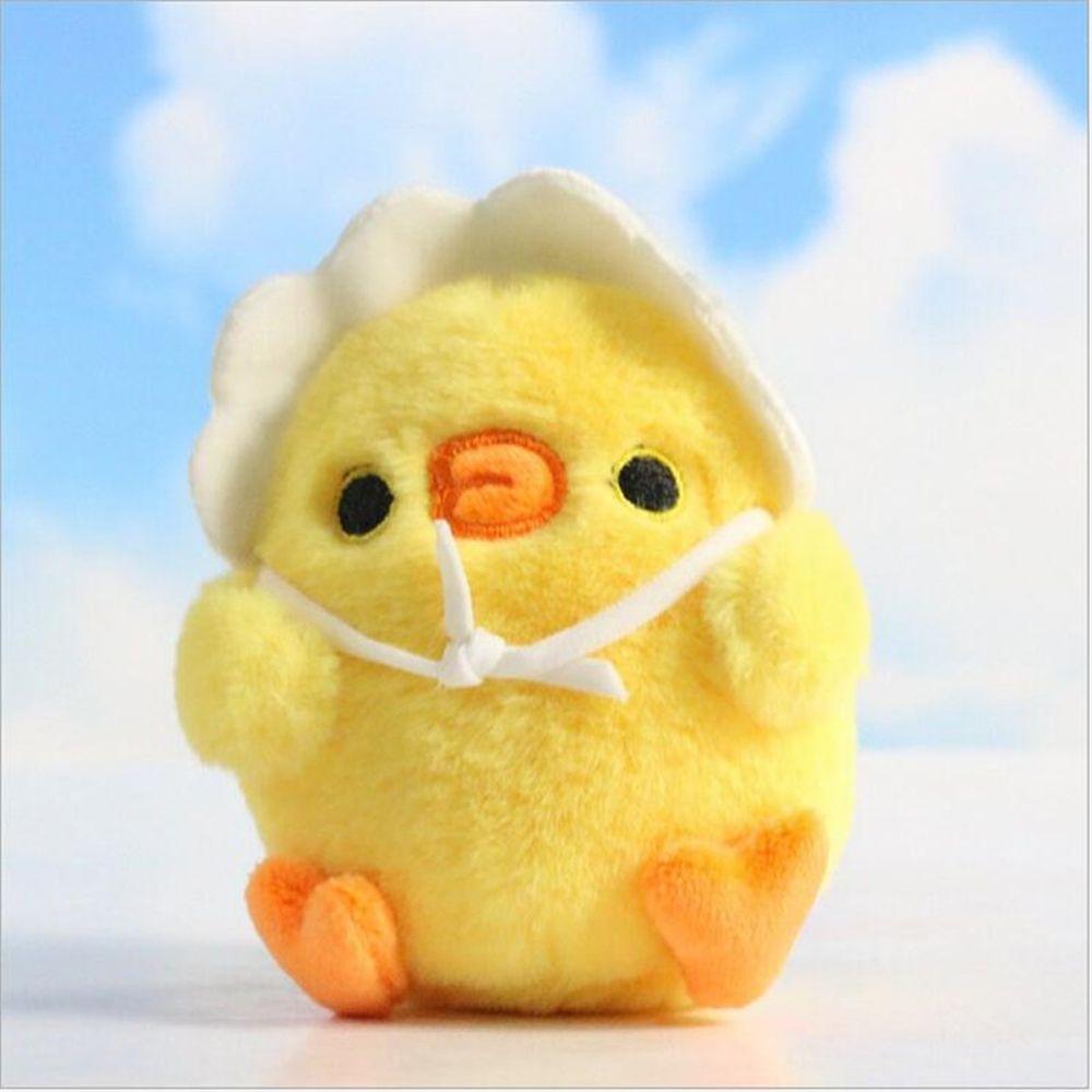 Hanging Schoolbag Pendant Plush Keychain Keyring Chicken Plush Toy Little Yellow Chicken Pendant