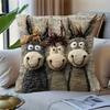 Yousheng Cartoon Donkey Pillow Cover Zippered Cute Animal Pillowcase Decorative Throw Pillow Cover for Car Sofa Couch Bedroom
