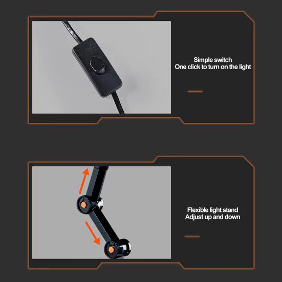 УФ-лампа для рептилий, регулируемый вращающийся на 360 градусов стержень с винтовым зажимом, регулируемый светильник для черепахи