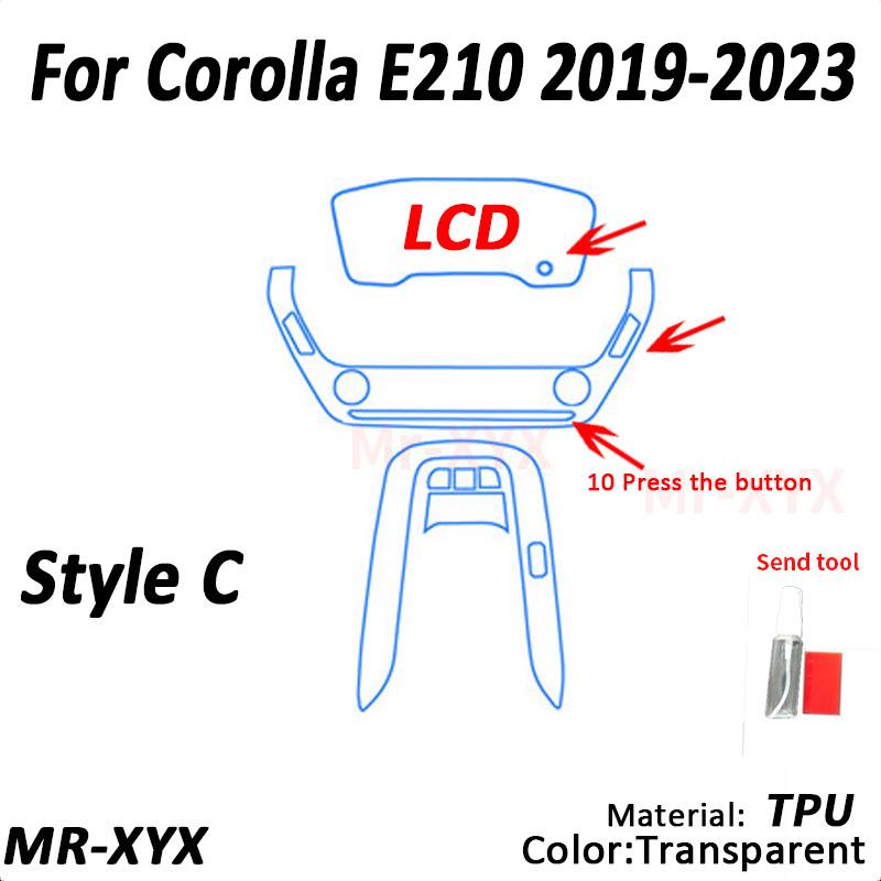 Для TOYOTA Corolla E210-2023 автомобильная консоль коробка передач наклейка на панель прозрачная ТПУ автомобильная внутренняя защита