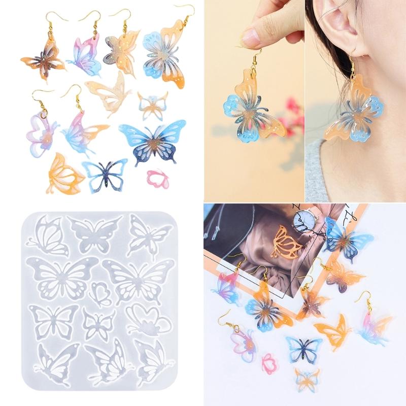 Форма для сережек, привлекательная форма для сережек в форме бабочки, индивидуальные силиконовые формы для ушных подвесок для энтузиастов рукоделия