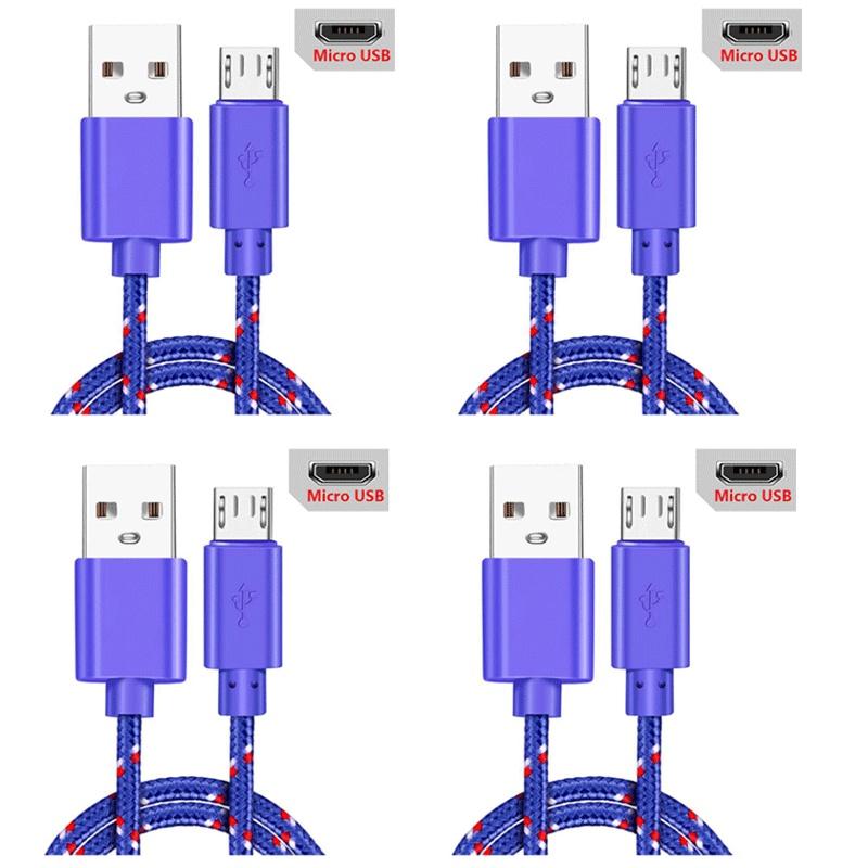 1-4pcs Micro Cable USB Fast Charge Data Cable For Xiaomi Redmi Huawei Android Mobile Phone 0.5m1M 2M 3M Nylon Braided USB Cables