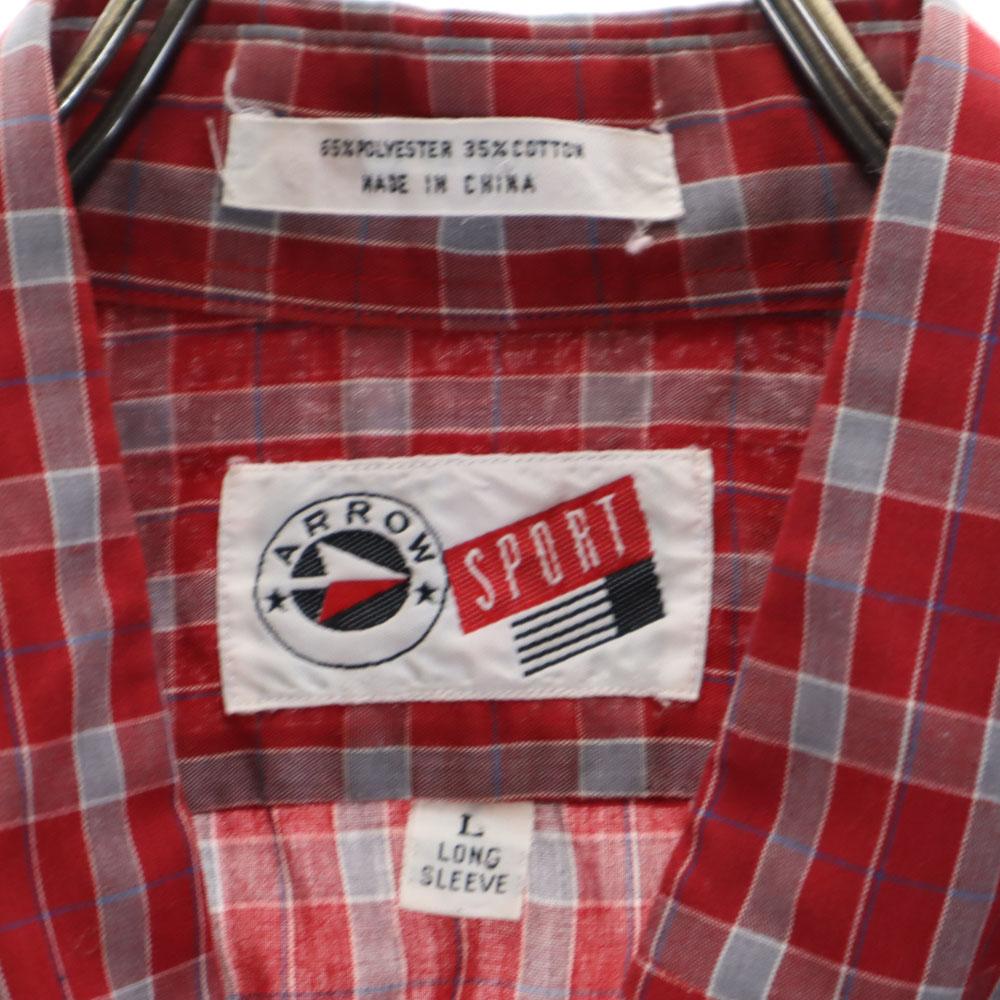 Arrow Винтажная рубашка в клетку 70-х 80-х годов с длинным рукавом на пуговицах L SPORT Мужская Б/У