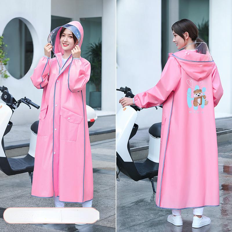 Women's Outdoor Walking Single Raincoat Scooter Motorcycle Battery Car Plus Long Body Rain Poncho
