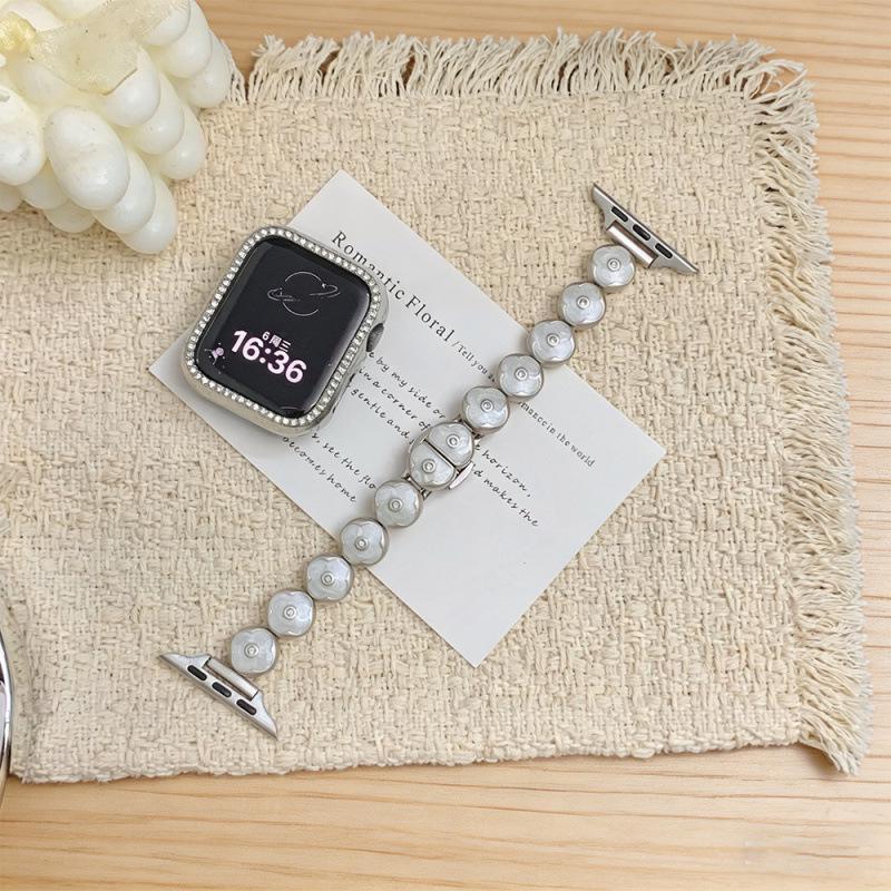 Совместимые ремешки для Apple S11, iWatch 109876SE, Huawei GT6, Xiaomi 9PRO - Капля клея Круглый боб, Дизайн с маленькими цветами