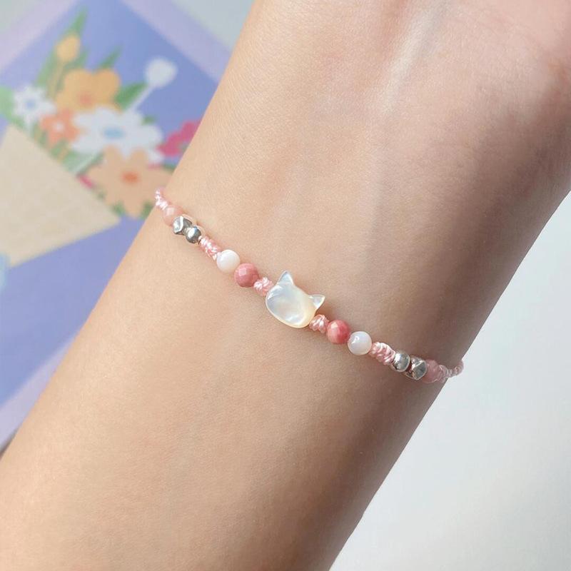 Милый браслет ручной работы в виде кошки, уникальный стильный браслет на руку для женщин и мужчин, плетеный браслет из бисера, наручные украшения, подарки для пар