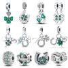 Fashion Spring Lucky Four Leaf Clover Series 925 Silver Plate Charms Beads Fit Diy 925 Original Bracelet DIY Jewelry