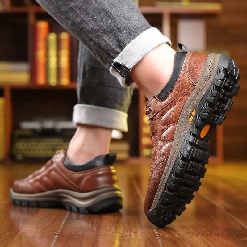Waterproof Climbing Shoes Spring and Autumn Non-slip Outdoor Men's Shoes All-match Sports Casual Leather Shoes Breathable Sneakers Shoes
