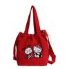 Cute Cartoon Canvas Bag Handbag New Large Capacity Shoulder Messenger Bag Student High Value Shopping Bag