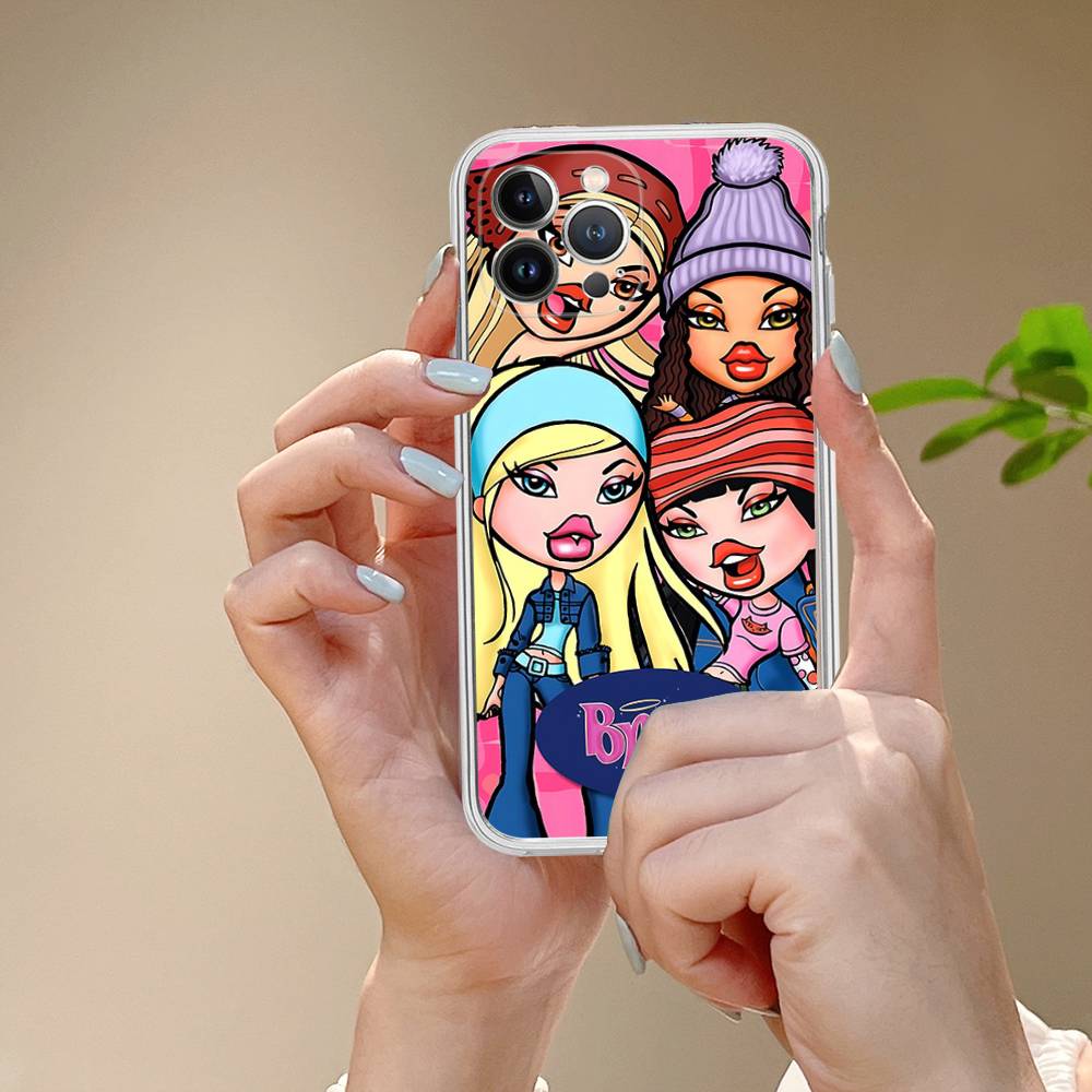 Милая кукла B-Bratz Прозрачный мягкий чехол для телефона для IPhone 15 12 14 16 17 13 Plus 11 Pro Max 13 Pro