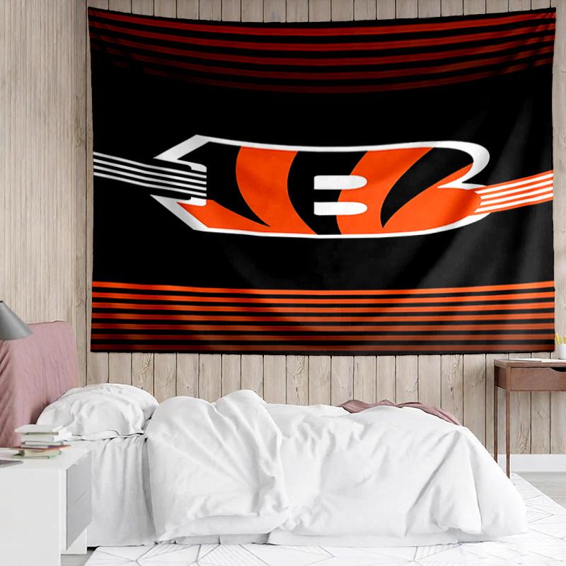 Cincinnati Bengals LOGO Tapestry for Bedroom Aesthetic Classroom Tapestries Wall Hanging for Living Room Dorm Office,Ideal Creative Gift