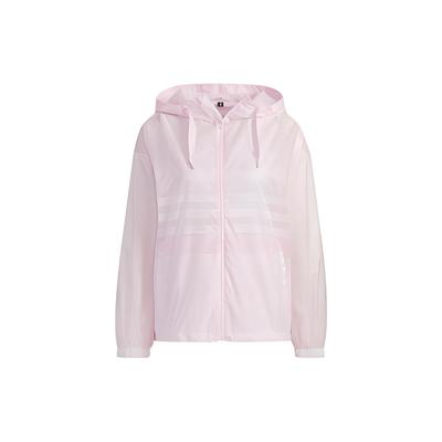 Женская куртка с капюшоном Neo Solid Color Logo Striped Woven Jacket Clear-Pink GP5471