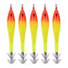 5Pcs Luminous Squid Jigs Hook Fishing Lures Baits Tackle for Sea Fresh Waterred Head Light Green