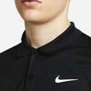 Nike Мужская рубашка поло с коротким рукавом и логотипом, однотонная, черная, с воротником-стойкой DV8538-010