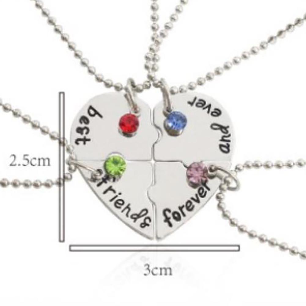 Best Friend and Ever Necklace Girls Heart-shaped Puzzle Stitching Pendant Necklace For Women