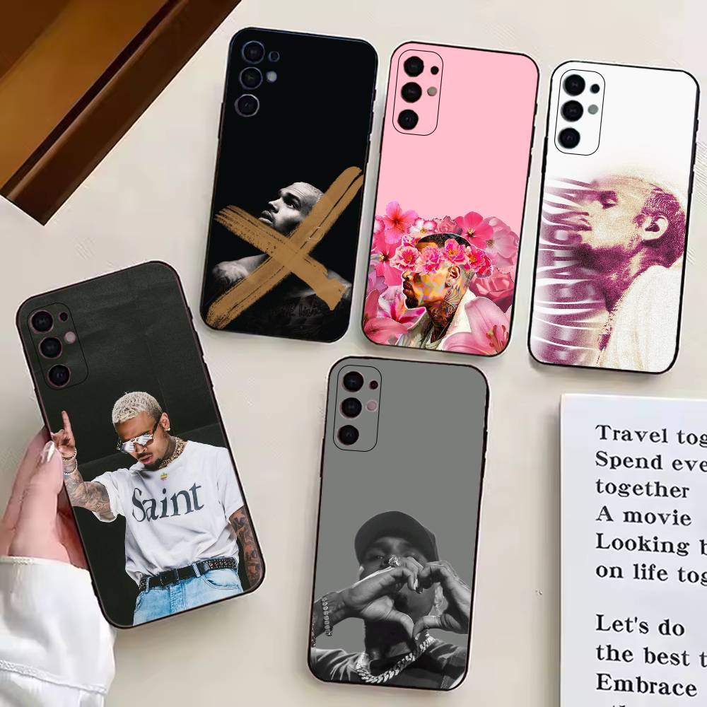 R&B Singer C-Chris Brown Phone Case Black Silicone Soft For Samsung S25,S24,S21,S22,S23,S30,Ultra,S20,Plus,Fe,Lite