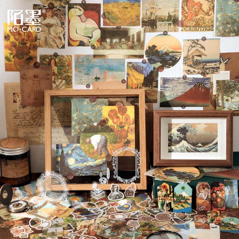 200 Pcs Vintage Stickers & Material Paper Set - Retro Decor for Journals, Scrapbooks, Planners & DIY Crafts, Perfect for Creativ