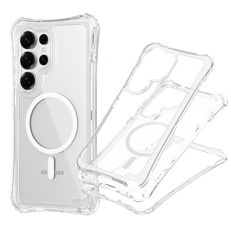 Новый магнитный прозрачный чехол для телефона три в одном Samsung S25 ULTRA