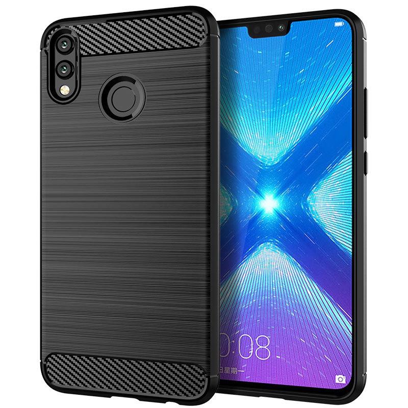 Матовый силиконовый чехол для Honor 8X, ТПУ, противоударный, из углеродного волокна, мягкая задняя крышка для Honor 8x, противоударный матовый чехол для Huawei
