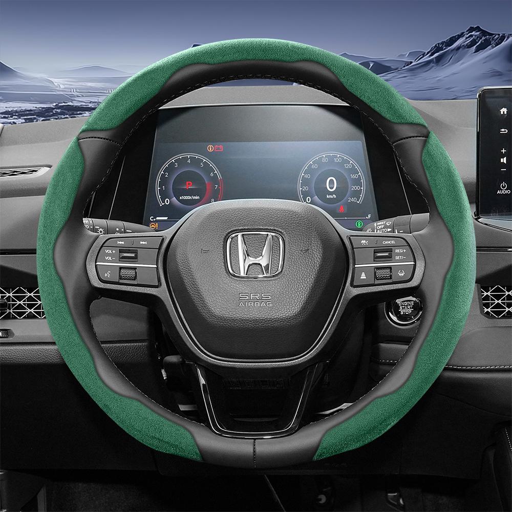 Подходит для Honda Спортивная крышка рулевого колеса из замши с раздельной защелкой для Cr-V Civic Hr-V Zr-V Vezel City Amaze Fit Jazz Accord