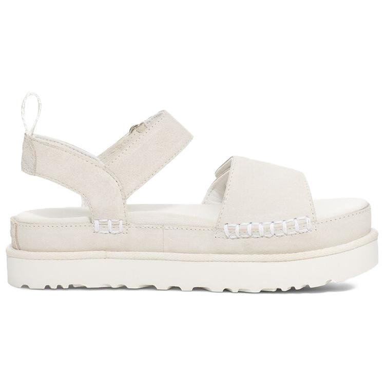 UGG Стильная замшевая женская сандалия кремовая 1117954-WHT