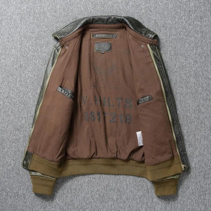 Китайский размер классические военные A2 ВВС кожаные летные куртки винтажные потертые старые коровьи кожаные куртки мужские мягкие коровьи пальто