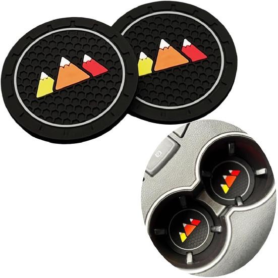 2 Pack White Red Cup Holder ert Coaster Compatible with Tacoma TRD Tundra Rav4 Highlander Camry 4Runner Accessories Anti-Slip Drink Cup Mat (Red