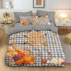 3Pcs Thanksgiving Autumn Harvest Pumpkin Print Coreles Bedding Set Multi Size Bedrooms Dormitory Soft Machine Washable